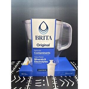 Brita Large 10 Cup White Tahoe Water Filter Pitcher with 1 Standard Filter